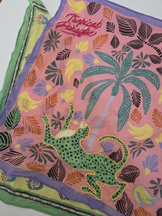 Maya Accessories - Tory Burch Tropical Paradise Print Cotton Scarves (Bundle Of 2)